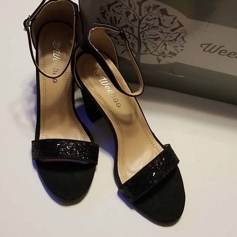 Brand New Size 10 Weeboo Black Crystal Heels